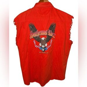 Motorcycle Apparel "Southern Most Rider" Key West FL Biker Vest Size XL Denim
